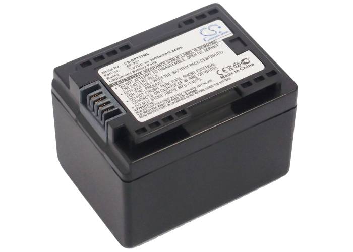 BP-727 Batteri til Canon Legria HF serier (ikke alle)  3,7V 2400mAh