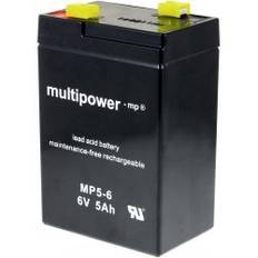 Powery Erstatningsbatteri til Kørestol El-scooter Elkøretøj 6V 5Ah (erstatter også 4,5Ah 4Ah)