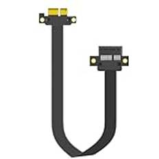 GLOTRENDS 300 mm PCIe 3.0 X1 Riser-kabel (dubbel rak vinkel) för PCIe WiFi-kort, M.2 PCIe-kort, Firewire-kort, USB PCIe-kort, ljudkort m.m. (PCIE30-X1-300MM-1818D)