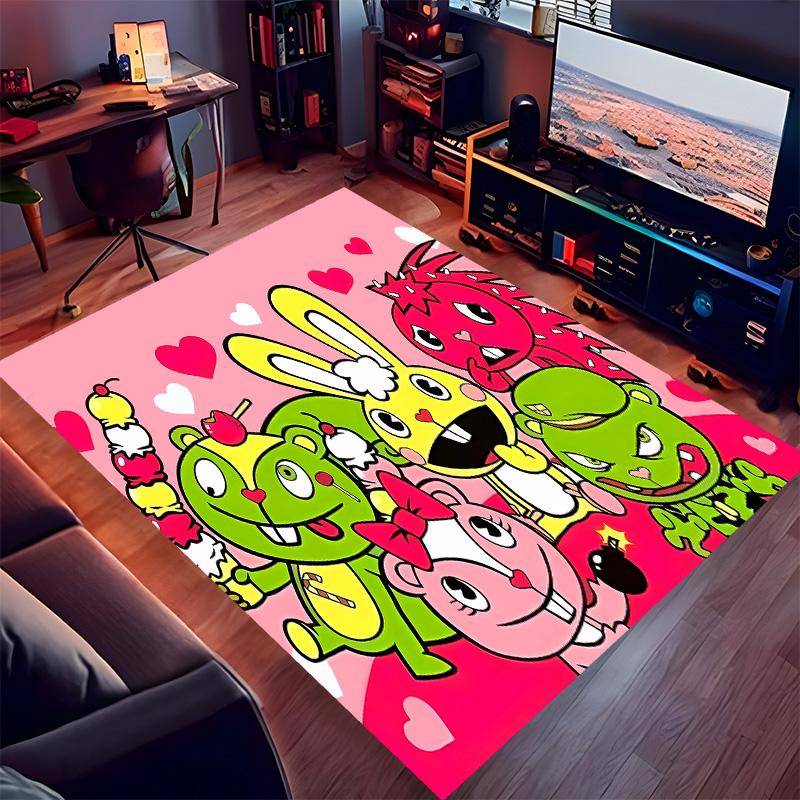 Happy Tree Friends3 Printed Absorbent Washable Carpet, Non-Slip Bathroom Mats, Kitchen Rugs, Yoga Mat,Living Room Entrance, Camping Picnic Rugs