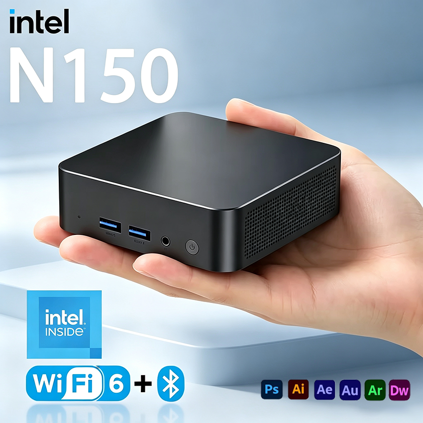 Mini PC HOT Selling Intel N150 CPU 32GB DDR4 512GB 1TB M.2 SSD 1080P USB3.0 1000M Ethernet Gaming PC Desktop Mini Computer