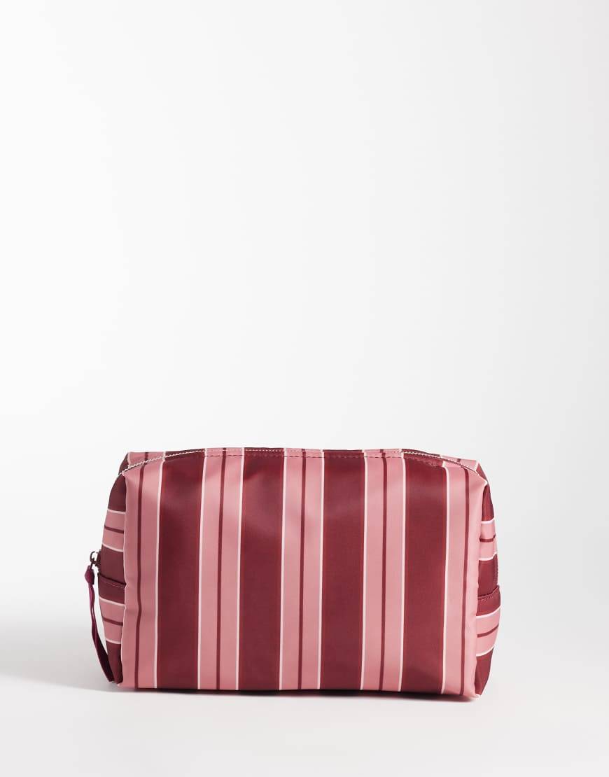 ASOS DESIGN – Rosa, vinrödrandig och stor necessär-Flera