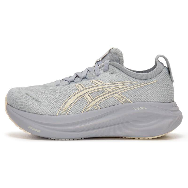 ASICS GEL NIMBUS 27 Andningsbara Tränings- och Långdistanslöparskor samt Sprinterskor Dam Grå Vita Sneakers 1012B753-021 35.5