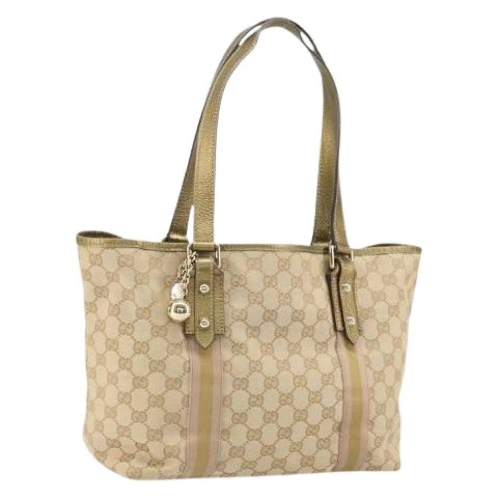 Gucci Vintage Pre-owned Canvas Tote Bag - Vintage - Dame - Beige - ONE SIZE -
