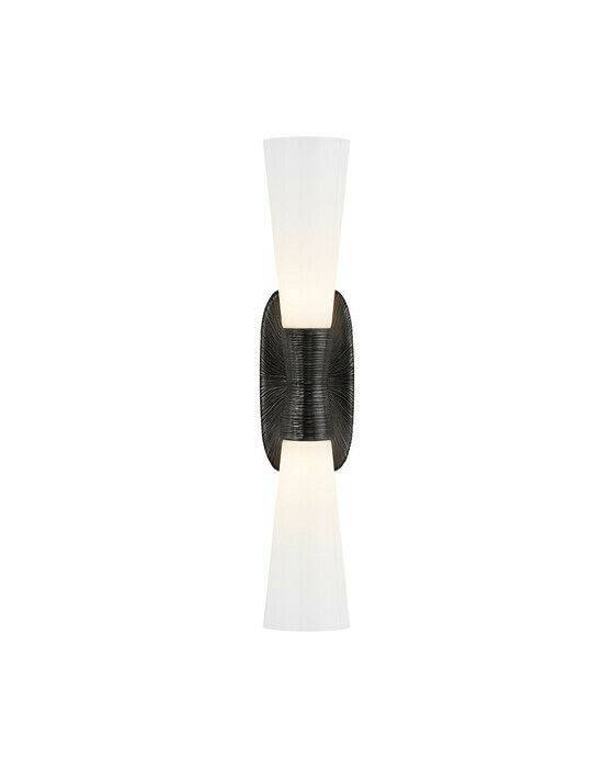 Visual Comfort Utopia vägglampa dubbel svart - Grå / Silver (H58.5cm x B12.1cm)