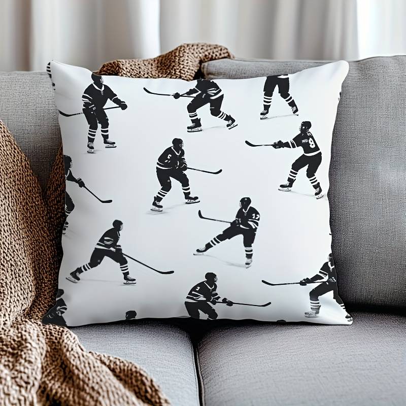 Silhouette Pillow Cover - Soft Short Plush, 18x18 Inch Cover, Perfect For Sports Enthusiasts' Home Decor, Single-sided Print, Insert Not Included