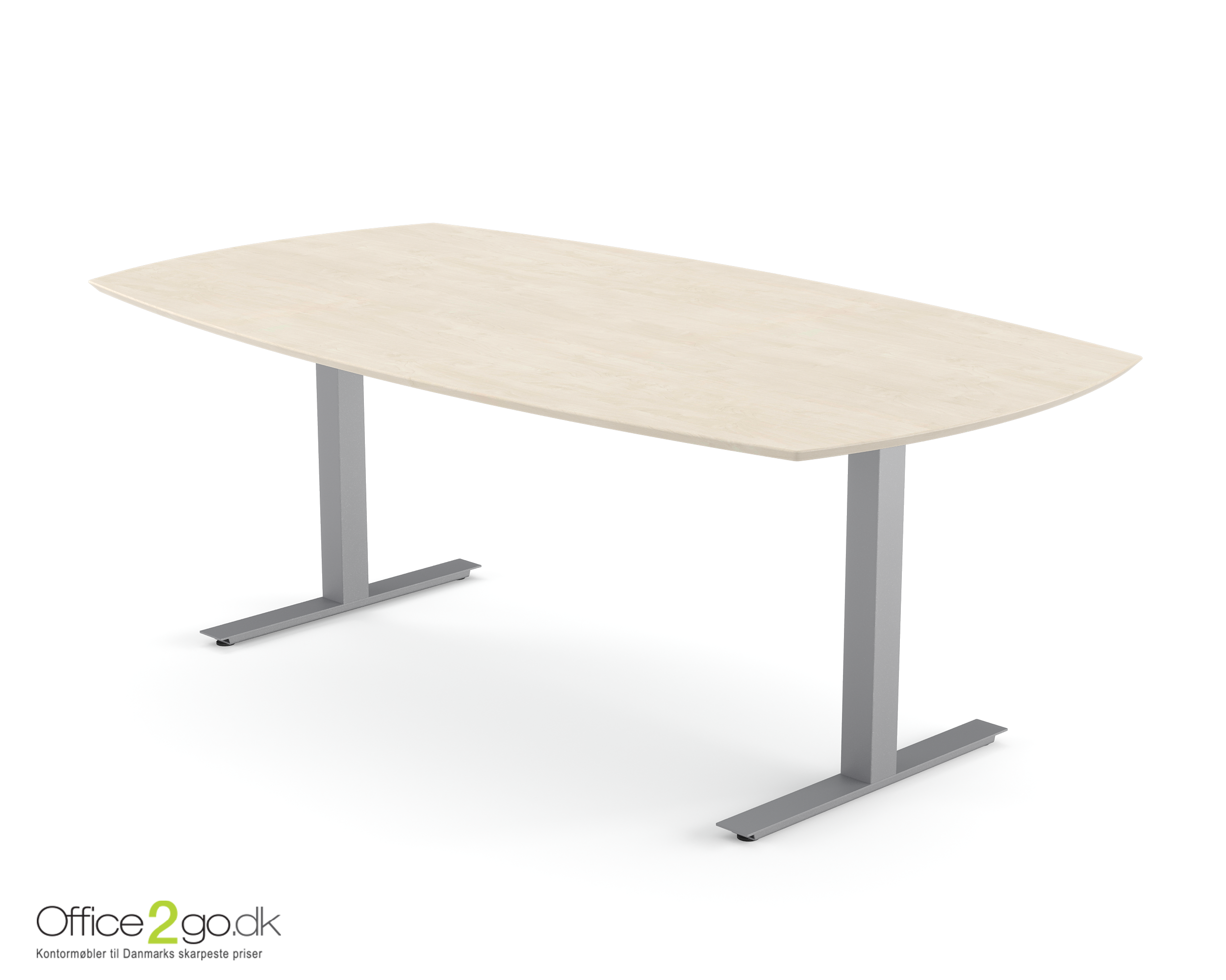 Square mødebord (tøndeformet bordplade) - 200 cm - Gråt