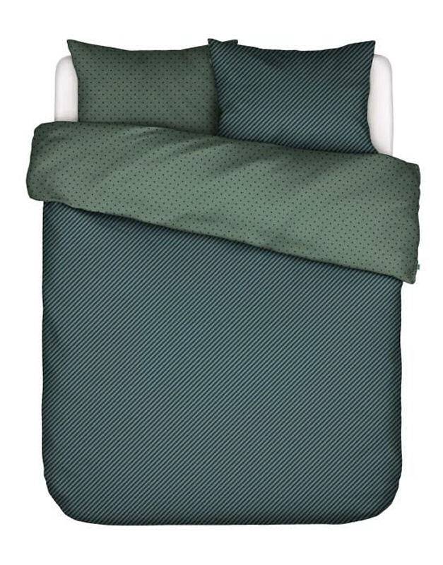 Økologisk Dobbelt sengetøj fra COVERS & CO. - NO STRIPES NO GLORY GREEN 2x2