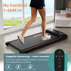 TEMU 2 In 1 Folding Treadmill, 1-12km/ Motorised Treadmill With Remote Control & Lcd Display, Compact Walking Mat For -note: Red Without Armrests, Without Battery
