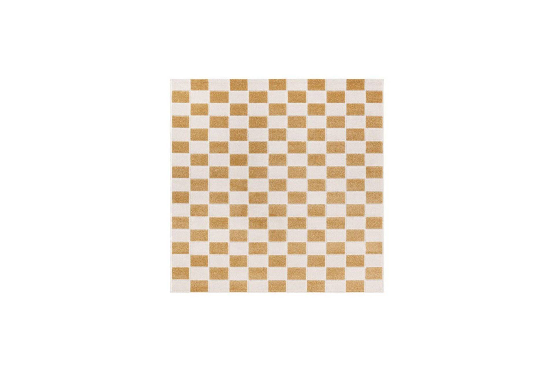 KM HomeWiltontæppe tæppe Hawaii Chess 240x240 cm, Gul240x240 cm, Gul