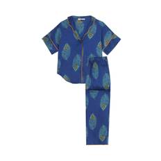 Their Nibs Their Nibs Oversized Ferns Satin Lang Pyjamas Sæt