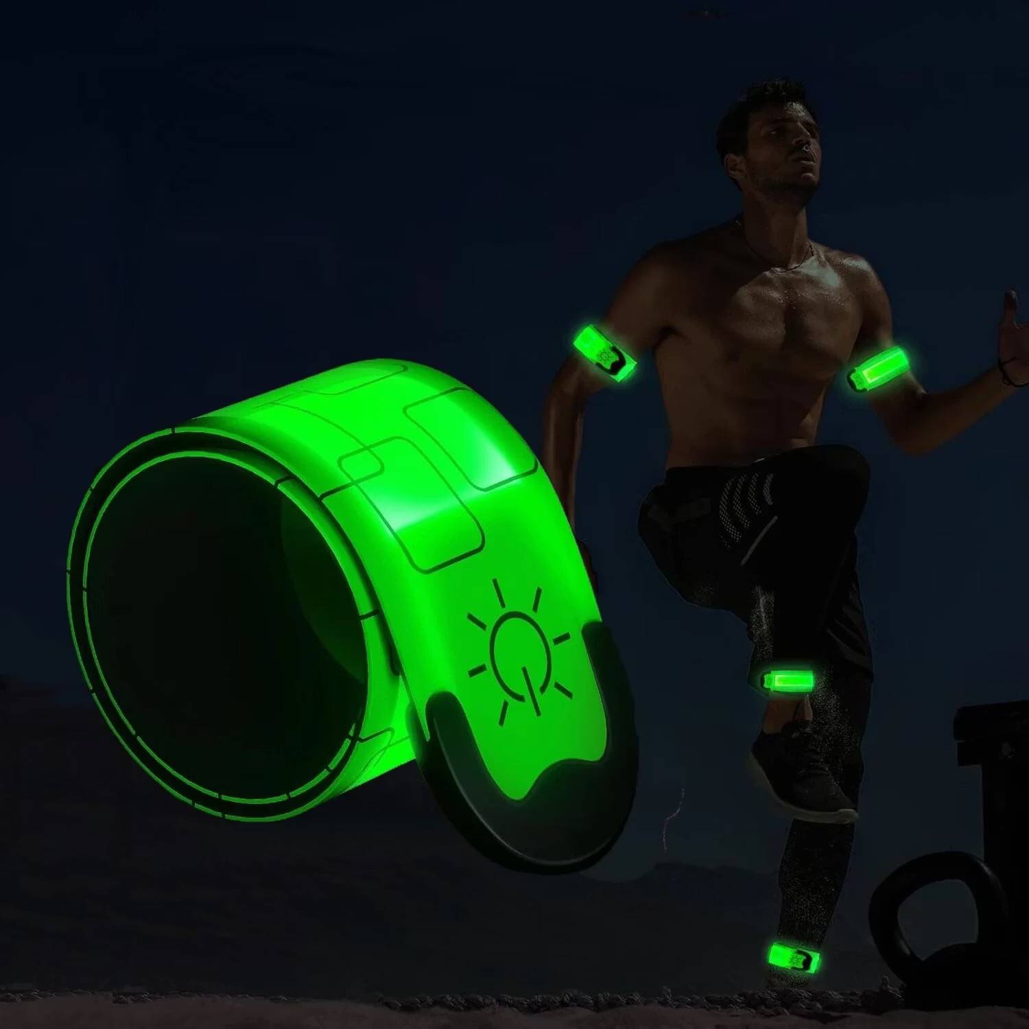Reflexband med LED – Se mig PRO: Grön
