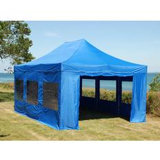 Snabbtält Depåtält Easy-up tält Eventtält Partytält FleXtents PRO Steel 4x6m Blå, inkl. 8 sidor