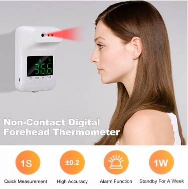 Beröringsfri ir infraröd sensor pannan hängande termometer led display temperaturmätning °c/° f 0.5s snabb mätning - C