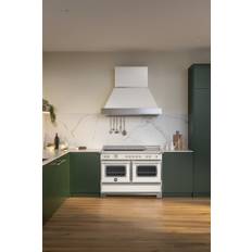 Bertazzoni Heritage Series 120 cm spis med dubbla ugnar, induktionshäll & stekbord, elfenbensvit. 5 års garanti
