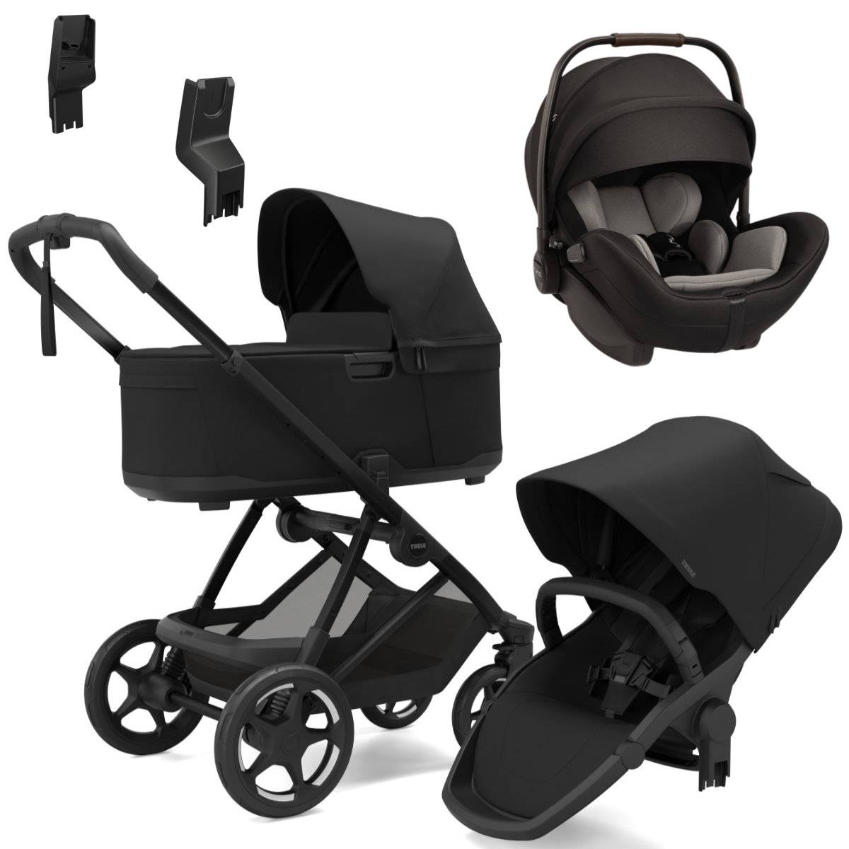 Thule Charm 3-in-1 Stroller Set incl. Nuna Arra Flex i-Size Infant Car Seat - Black