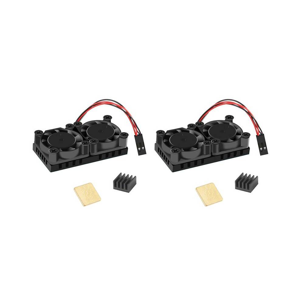 2X Dual Fan with Heat Sink Double Cooling Fans Cooler for Raspberry Pi 4B