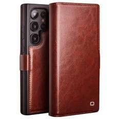 Qialino Samsung Galaxy S24 Ultra Leather Wallet Case Brown