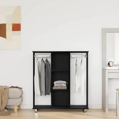 vidaXL Garderob med hylla Svart ek 102 x 38 x 110 cm Konstruerat trä