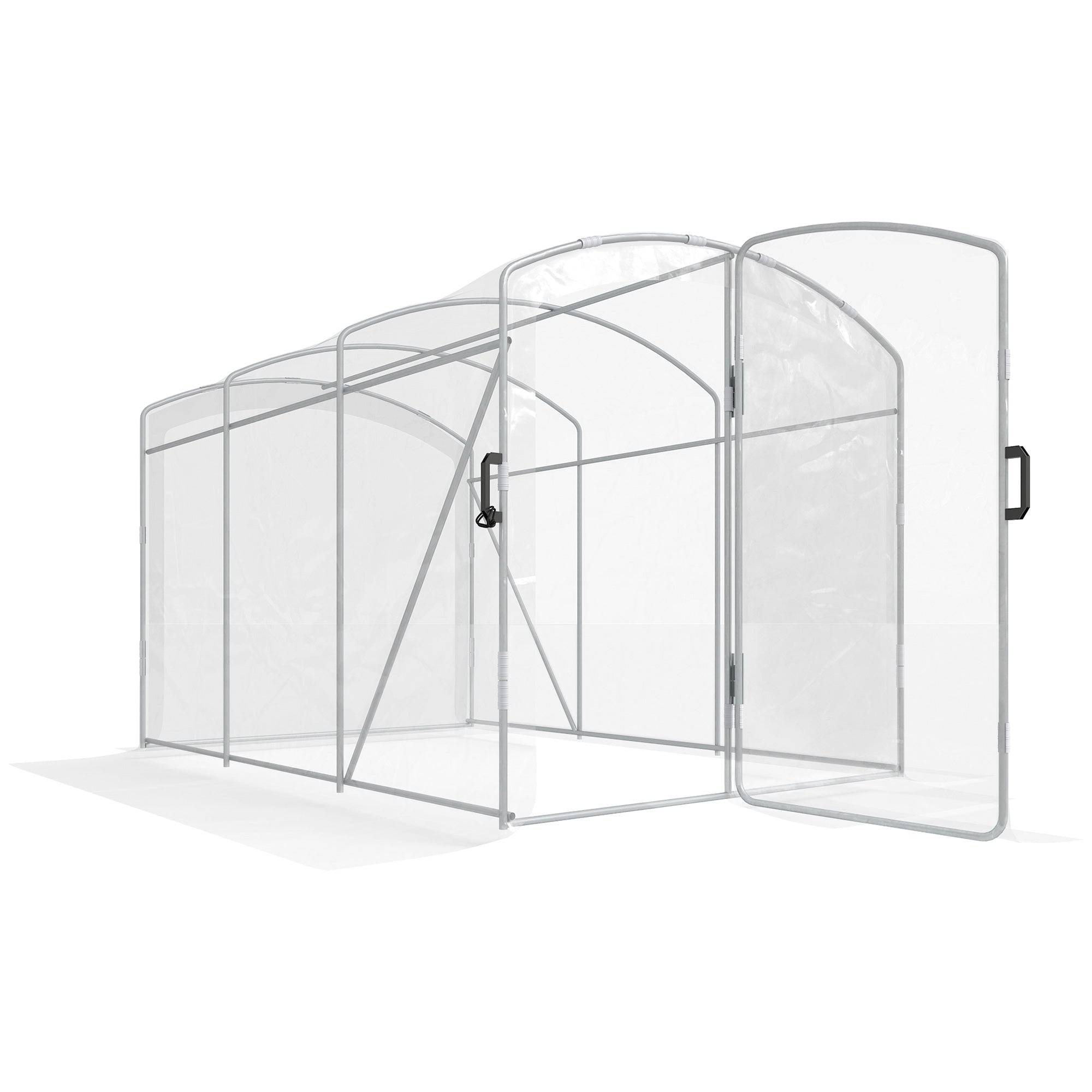 Tunneldrivhus, walk-in, transparent film, galvaniseret stålramme, 3 x 2 x 2 m