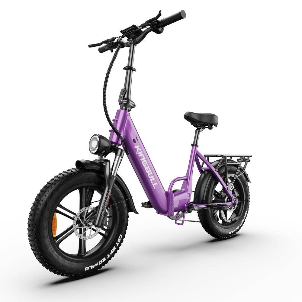 Kingbll Literide Elcykel 20  Feta Däck 500W Motor Stad Vikbar E-cykel För Vuxen 48V 13.5Ah Dubbla Skivbromsar Max Last 150Kg svart