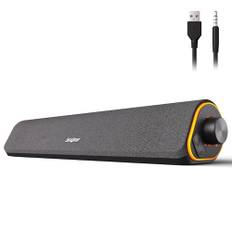 SOULION R50 PC Lautsprecher, Bluetooth & 3,5 mm Computer Lautsprecher, USB betrieben, Bunte Lichter, Soundbar mit Schalter, Stereo Surround Soundbar für PC, Desktop, Laptop