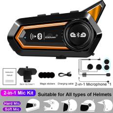 BT31Pro Motorcycle Bluetooth Helmet Headse, IPX6 Waterproof, Noise Reduction, 2 Riders, 300M Intercom