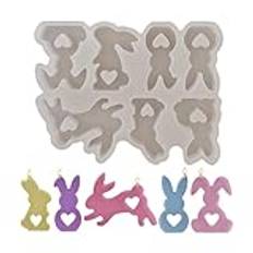 Bunny Candle Molds, Non-stick Rabbit Mold, 7 Cavities Silicone Mold, Soap Making Supplies for Easter, Halloween, Resin Mould for Candle Making, Decorations for Festivals