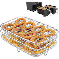 Multifunktionel Trelags Stabelbar Airfryer-Stativ Kompatibel med Ninja Dual Zone Foodi Airfryer [af400eu]/[af300eu], Airfryer Tilbehør