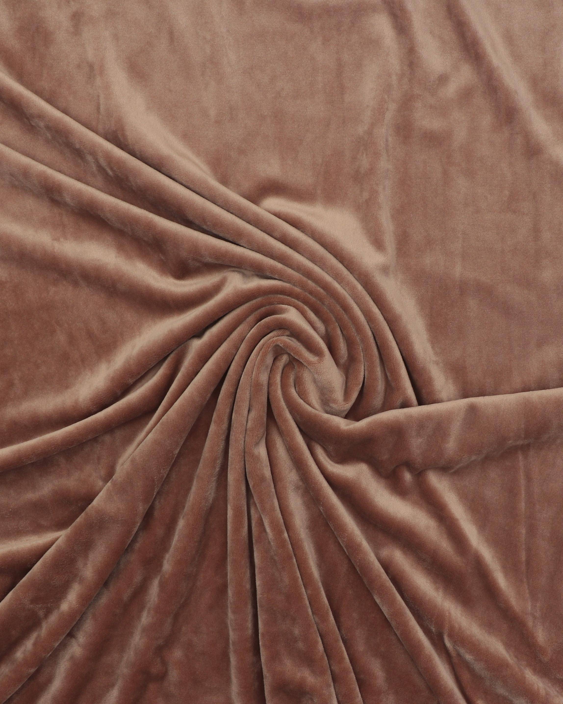 Stræk velour - Lysebrun - 8% Elastan, 92% Polyester