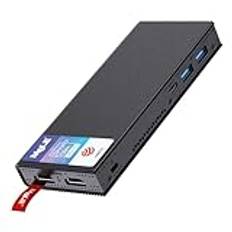 MeLE PCG02 Pro Fanless minidator Stick Alder Lake N100 (upp till 3,4 GHz) mikroPC 8 GB 128 GB minidatorer litet skrivbord med 2,4 G/5G wifi, dubbel HDMI 4K-skärm, VESA för kontor