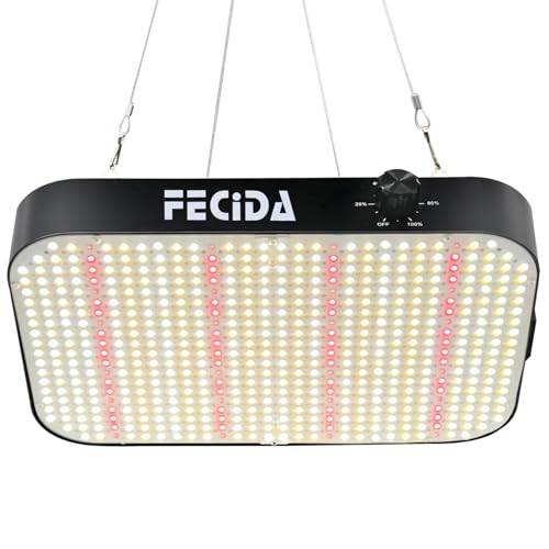 FECiDA 65 Watt LED Grow Lampe Dimmbar, 6000 Lumen LED Pflanzenlampe Vollspektrum mit Daisy Chain Funktion, 576 PSC LEDs Grow Light Perfekt für Growzelt Pflanzenwachstum