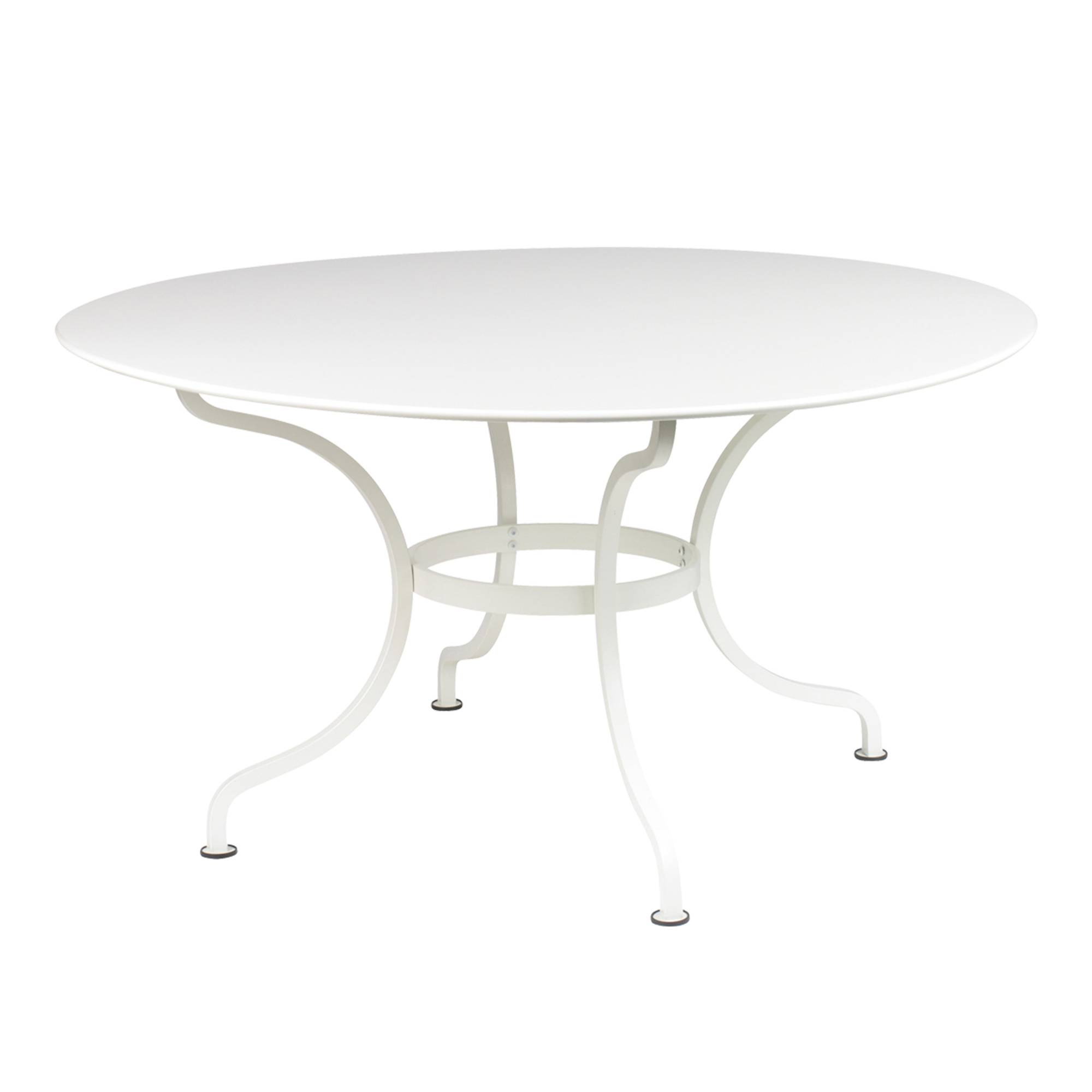 Fermob - Romane Table Ø 137 cm, Cotton White - Matbord utomhus - Vit - Metall