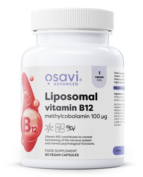 Osavi - Liposomalt Vitamin B12, Methylcobalamin 100 µg + 60 veganske kapsler