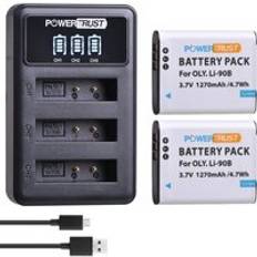 Li -90b li90b li -92b batteri+led 3 slots usb laddare för olympus tough tg -6 tg-5 tg- tracker sh -1 sh-2 sp-100 ihs tg -1 tg-2 - 3b med laddare