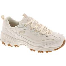 Skechers dam D Lites bra neutrala benvita låg-topp sneakerskor 8, Benvit, 40 EU