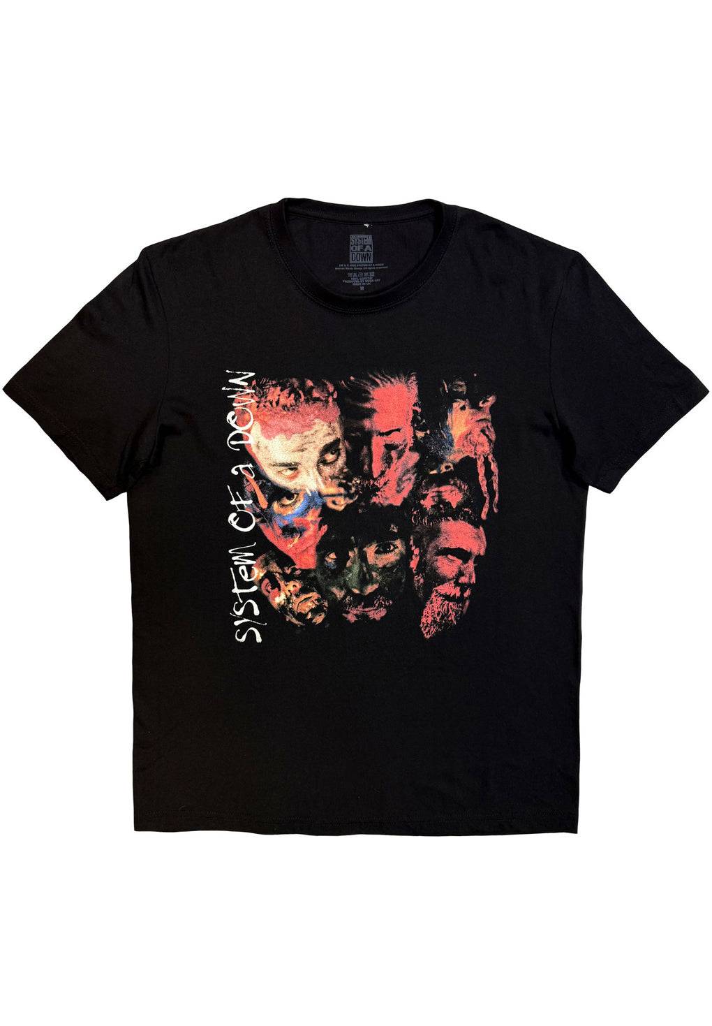 System Of A Down Painted Faces 2 T-Shirt - XL / Black
