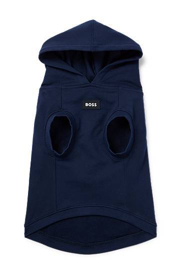 Dog beach hoodie in cotton with palm-tree print