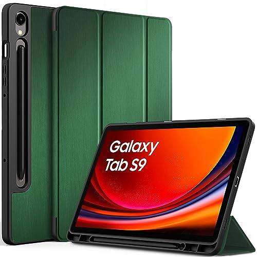 EasyAcc Fodral kompatibelt med Samsung Galaxy Tab S10 Lite/S10 FE 10,9 tum 2025/S9 FE 10,9 tum 2023/S9 11 tum 2023, stativfunktion, mörkgrön