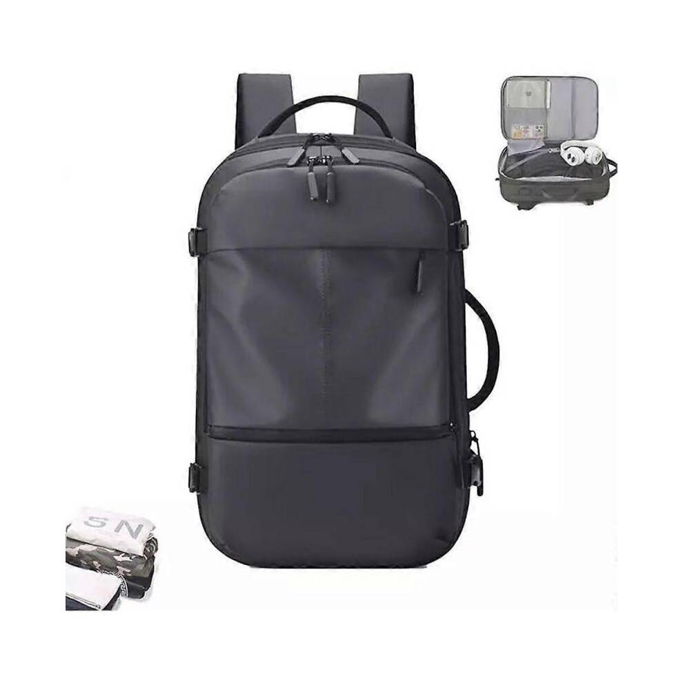 (Grey) Transactione Backpack, Multifunction Expandable Carry on Travel Backpack