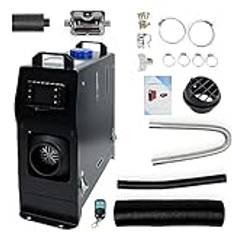 TRMLBE Parkeringsvärmare diesel, 8 KW 12 V, för bil, dieselvärmare luft, inomhus med fjärrkontroll, LCD-skärm, strömbrytare, för husbil, båt, lastbil, buss (typ C, svart + svart LCD-skärm)