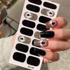 1 st New Fashion Nail Art Stickers, Hela Nail Cover Stickers, Vattentäta avtagbara Nail Decals, Women Nail Art, Självhäftande Nagel Stickers, Lätt att - Svart och Vitt