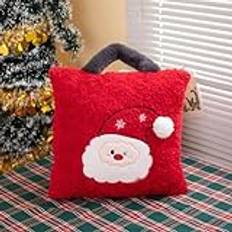 Dekorativ plysch stol sittdynor Pad golvkudde för Christmas Cushion, Winter Decorative Cushion, Sofa Cushion with Plush Handles, Table Decoration, Christmas(Red Santa Claus)