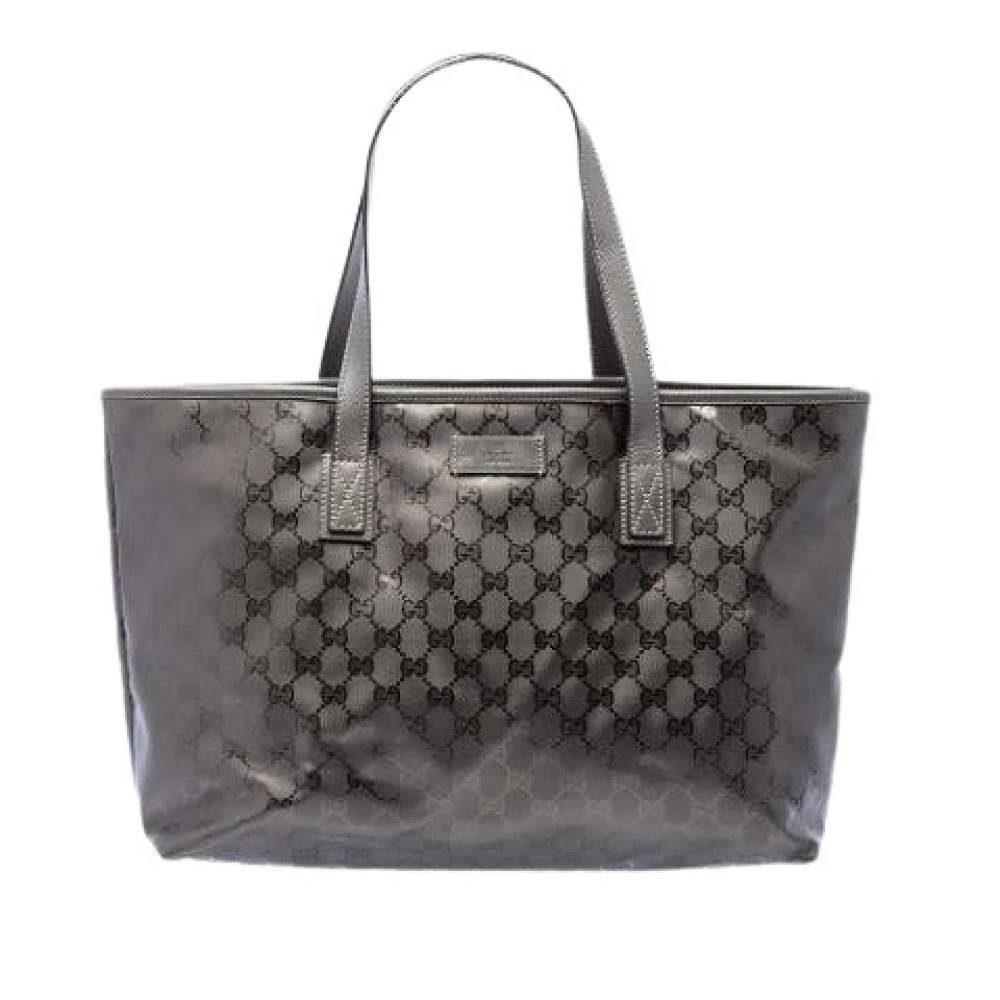 Gucci Vintage Pre-owned Canvas Tote Bag - Vintage - Dame - Grå - ONE SIZE - Uld