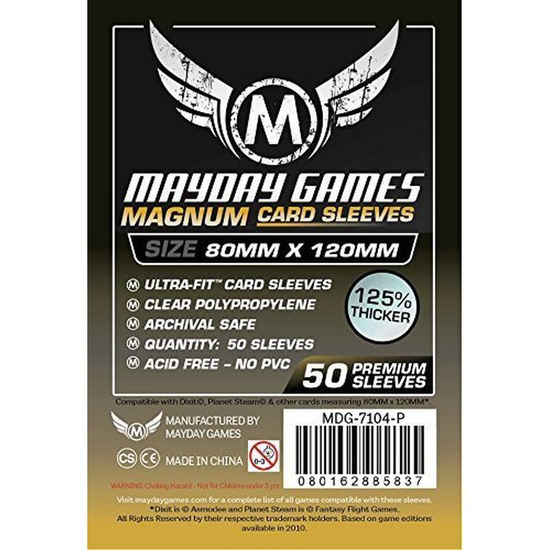 50 Mayday Premium 80 x 120 Black Backed Magnum Board Game Sleeves -...