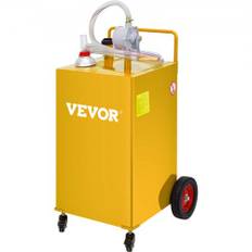 VEVOR Fuel Caddy, 35 gallon, gaslagertank på 4 hjul, med Manuel overførselspumpe, benzin dieselbrændstofbeholder til biler, plæneklippere, ATV'er, både, mere, gul