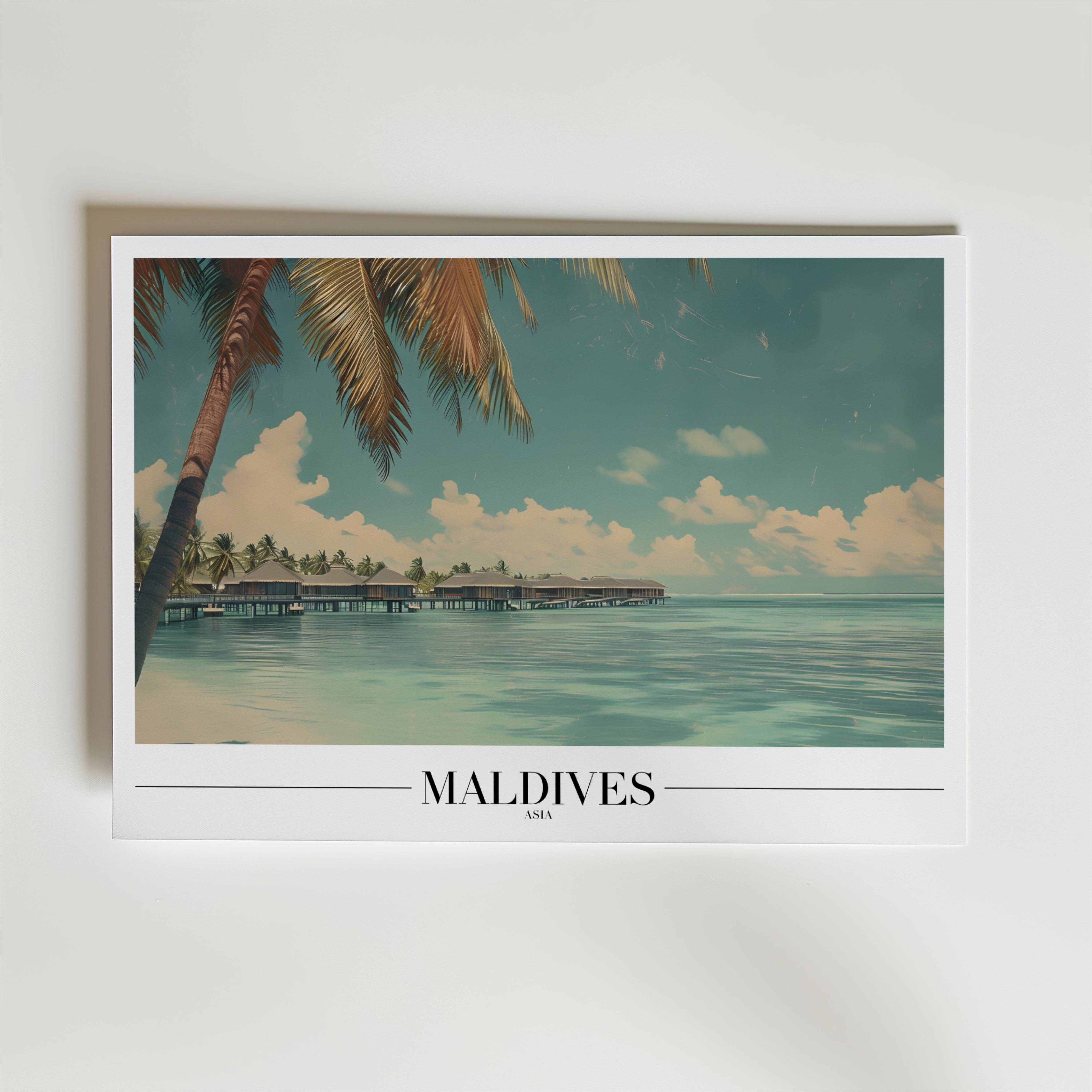 Maldives Paradise Poster - Premium Canvas 50x70 cm