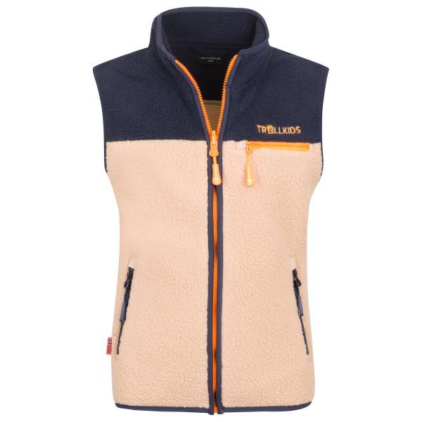 Trollkids Kid's Hemsedal Vest Fleecevest Børn størrelse 104 farve beige