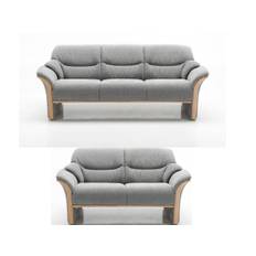 Hjort Knudsen - Dover sofasæt 3+2 pers. sofa (lakeret bøg, mørk beige)