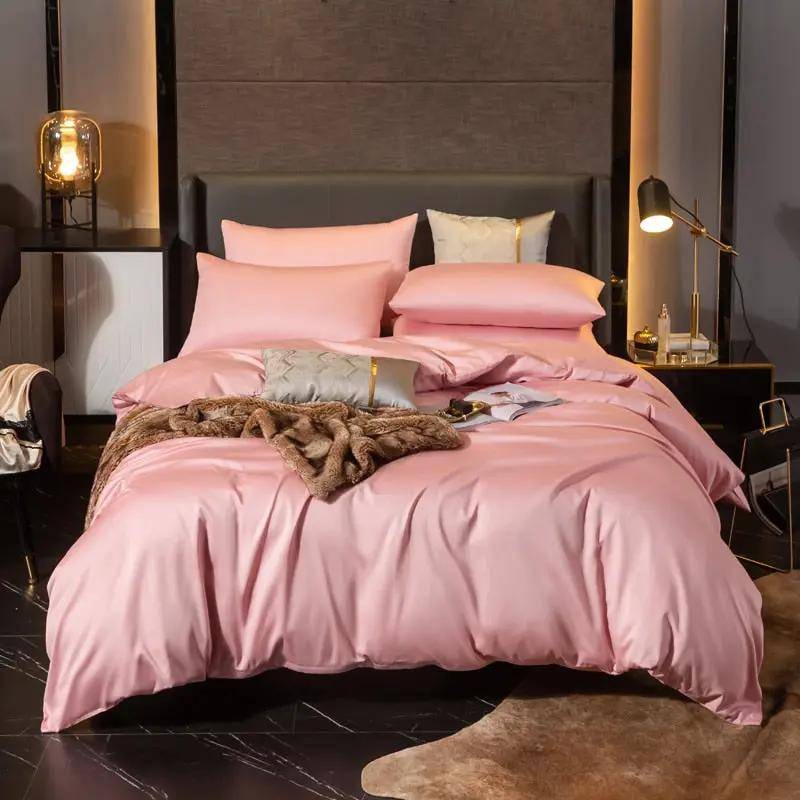 Påslakan 100 % bomull rosa för sovrummet, 140 x 210 cm